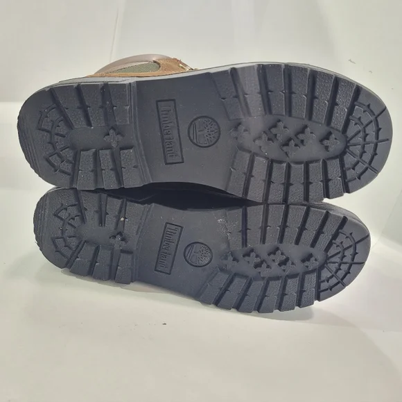 TIMBERLAND BIG KIDS BEEF BROCCOLI 6" FIELD BOOTS SIZE 4 BROWN/OLIVE - Picture 9 of 14